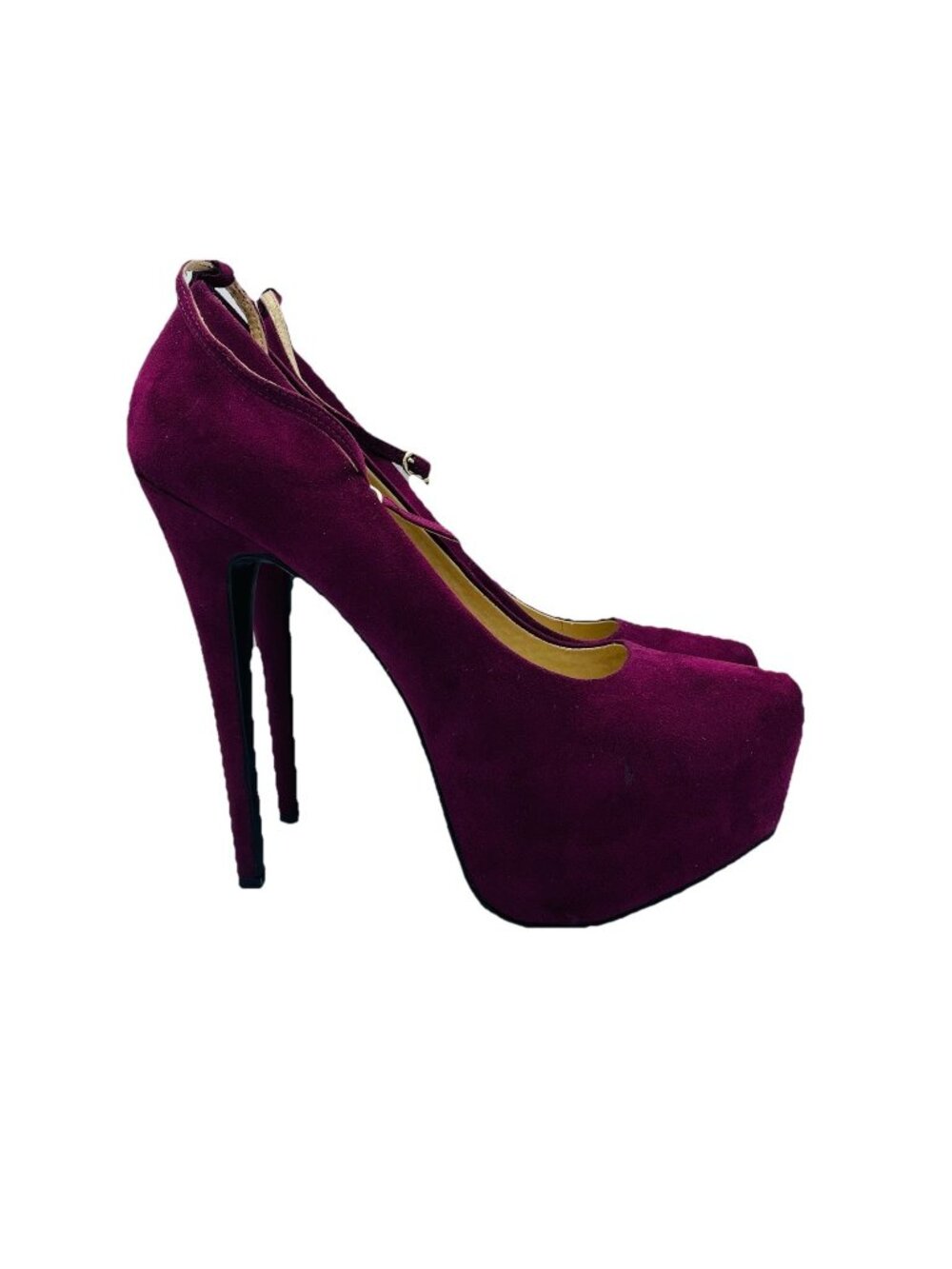 Just Fab Shoe Womens Size 9 Maroon Rouen Stiletto High Heels Faux Suede Platform